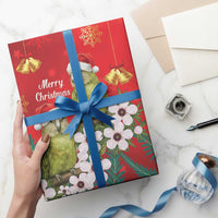 New Zealand Kakapo Christmas Wrapping Paper Owl Parrot Santa Sliver Fern Manuka - Red LT14 - Polynesian Pride