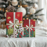 New Zealand Kakapo Christmas Wrapping Paper Owl Parrot Santa Sliver Fern Manuka - Red LT14 - Polynesian Pride