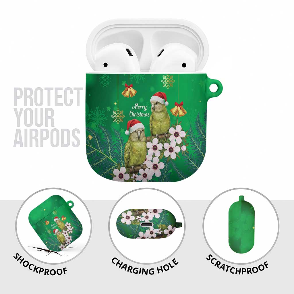 New Zealand Kakapo Christmas AirPods Case Owl Parrot Santa Sliver Fern Manuka - Green LT14 - Polynesian Pride