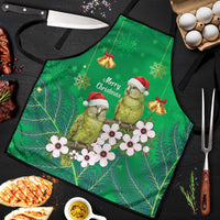 New Zealand Kakapo Christmas Apron Owl Parrot Santa Sliver Fern Manuka - Green LT14 Green - Polynesian Pride