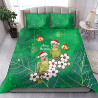 New Zealand Kakapo Christmas Bedding Set Owl Parrot Santa Sliver Fern Manuka - Green LT14 - Polynesian Pride