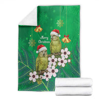 New Zealand Kakapo Christmas Blanket Owl Parrot Santa Sliver Fern Manuka - Green LT14 - Polynesian Pride