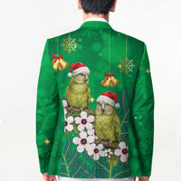 New Zealand Kakapo Christmas Blazer Owl Parrot Santa Sliver Fern Manuka - Green LT14 - Polynesian Pride