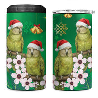 New Zealand Kakapo Christmas 4 in 1 Can Cooler Tumbler Owl Parrot Santa Sliver Fern Manuka - Green LT14 One Size: 16 oz Green - Polynesian Pride