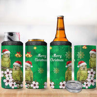 New Zealand Kakapo Christmas 4 in 1 Can Cooler Tumbler Owl Parrot Santa Sliver Fern Manuka - Green LT14 - Polynesian Pride