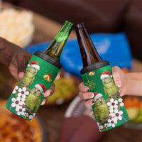 New Zealand Kakapo Christmas 4 in 1 Can Cooler Tumbler Owl Parrot Santa Sliver Fern Manuka - Green LT14 - Polynesian Pride