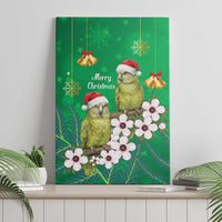 New Zealand Kakapo Christmas Canvas Wall Art Owl Parrot Santa Sliver Fern Manuka - Green LT14 - Polynesian Pride