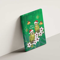 New Zealand Kakapo Christmas Canvas Wall Art Owl Parrot Santa Sliver Fern Manuka - Green LT14 - Polynesian Pride