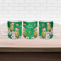 New Zealand Kakapo Christmas Ceramic Mug Owl Parrot Santa Sliver Fern Manuka - Green LT14 - Polynesian Pride