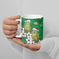 New Zealand Kakapo Christmas Ceramic Mug Owl Parrot Santa Sliver Fern Manuka - Green LT14 - Polynesian Pride