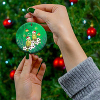 New Zealand Kakapo Christmas Ceramic Ornament Owl Parrot Santa Sliver Fern Manuka - Green LT14 - Polynesian Pride
