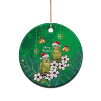 New Zealand Kakapo Christmas Ceramic Ornament Owl Parrot Santa Sliver Fern Manuka - Green LT14 - Polynesian Pride