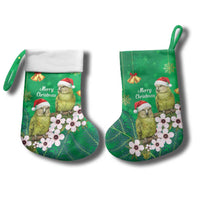 New Zealand Kakapo Christmas Stocking Owl Parrot Santa Sliver Fern Manuka - Green LT14 - Polynesian Pride