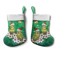 New Zealand Kakapo Christmas Stocking Owl Parrot Santa Sliver Fern Manuka - Green LT14 - Polynesian Pride