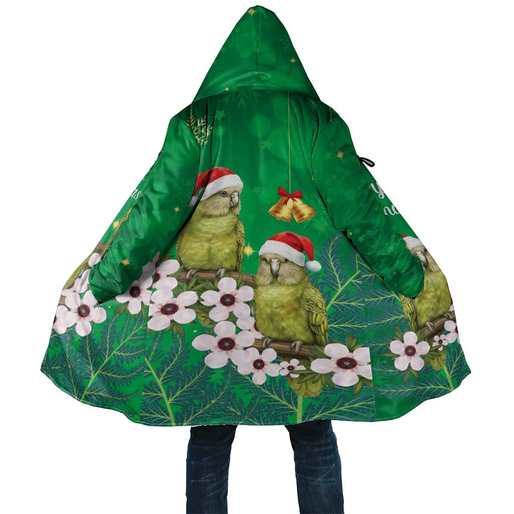 New Zealand Kakapo Christmas Cloak Owl Parrot Santa Sliver Fern Manuka - Green LT14 Unisex Green - Polynesian Pride