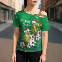 New Zealand Kakapo Christmas Cross Shoulder Shirt Owl Parrot Santa Sliver Fern Manuka - Green LT14 - Polynesian Pride