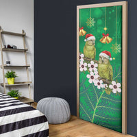 New Zealand Kakapo Christmas Door Cover Owl Parrot Santa Sliver Fern Manuka - Green LT14 - Polynesian Pride