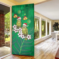 New Zealand Kakapo Christmas Door Cover Owl Parrot Santa Sliver Fern Manuka - Green LT14 - Polynesian Pride