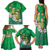 New Zealand Kakapo Christmas Family Matching Tank Maxi Dress and Hawaiian Shirt Owl Parrot Santa Sliver Fern Manuka - Green LT14 - Polynesian Pride