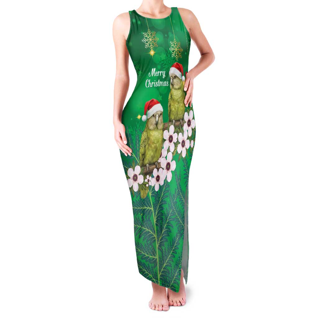 New Zealand Kakapo Christmas Family Matching Tank Maxi Dress and Hawaiian Shirt Owl Parrot Santa Sliver Fern Manuka - Green LT14 Green - Polynesian Pride