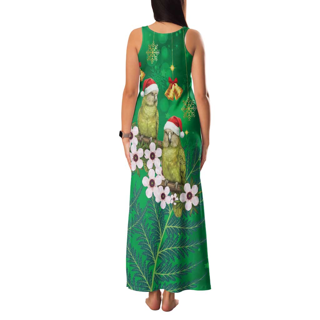 New Zealand Kakapo Christmas Family Matching Tank Maxi Dress and Hawaiian Shirt Owl Parrot Santa Sliver Fern Manuka - Green LT14 - Polynesian Pride