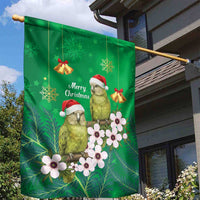 New Zealand Kakapo Christmas Garden Flag Owl Parrot Santa Sliver Fern Manuka - Green LT14 - Polynesian Pride