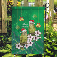 New Zealand Kakapo Christmas Garden Flag Owl Parrot Santa Sliver Fern Manuka - Green LT14 Garden Flag Green - Polynesian Pride