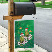 New Zealand Kakapo Christmas Garden Flag Owl Parrot Santa Sliver Fern Manuka - Green LT14 - Polynesian Pride