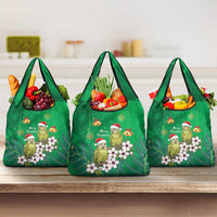 New Zealand Kakapo Christmas Grocery Bag Owl Parrot Santa Sliver Fern Manuka - Green LT14 3-pack One Size Green - Polynesian Pride