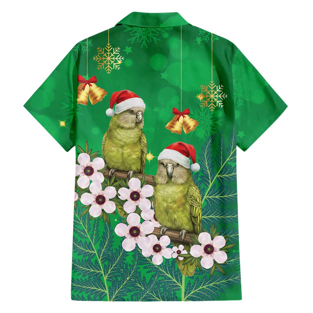 New Zealand Kakapo Christmas Hawaiian Shirt Owl Parrot Santa Sliver Fern Manuka - Green LT14 - Polynesian Pride