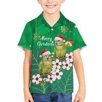 New Zealand Kakapo Christmas Hawaiian Shirt Owl Parrot Santa Sliver Fern Manuka - Green LT14 - Polynesian Pride