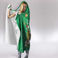 New Zealand Kakapo Christmas Hooded Blanket Owl Parrot Santa Sliver Fern Manuka - Green LT14 - Polynesian Pride