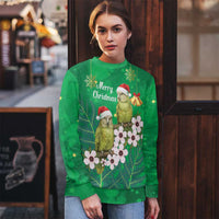New Zealand Kakapo Christmas Ugly Christmas Sweater Owl Parrot Santa Sliver Fern Manuka - Green LT14 - Polynesian Pride