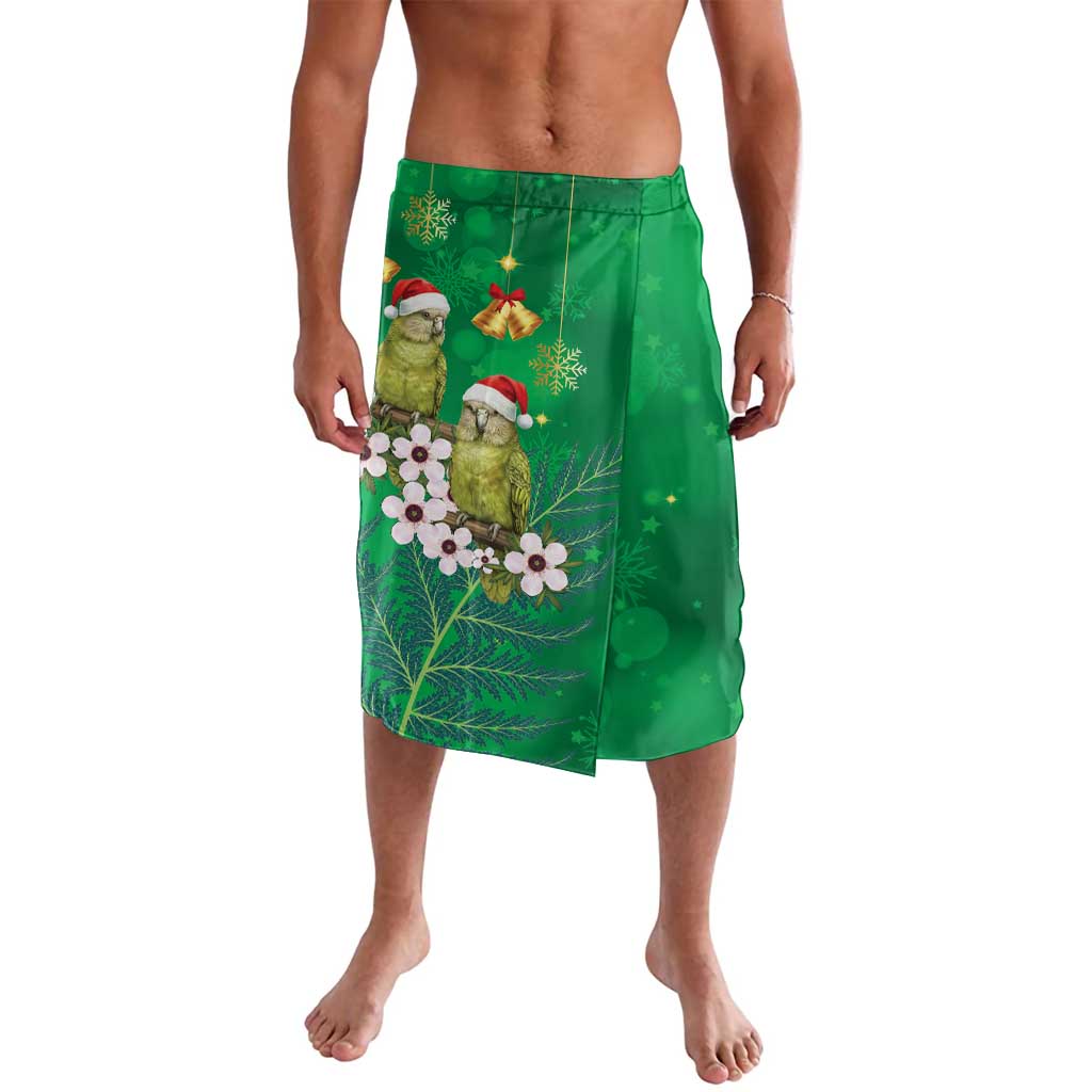 New Zealand Kakapo Christmas Lavalava Owl Parrot Santa Sliver Fern Manuka - Green - Polynesian Pride