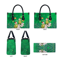 New Zealand Kakapo Christmas Leather Bag Owl Parrot Santa Sliver Fern Manuka - Green LT14 - Polynesian Pride