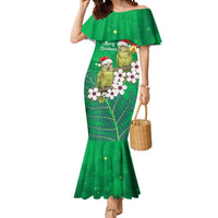New Zealand Kakapo Christmas Mermaid Dress Owl Parrot Santa Sliver Fern Manuka - Green LT14 Women Green - Polynesian Pride