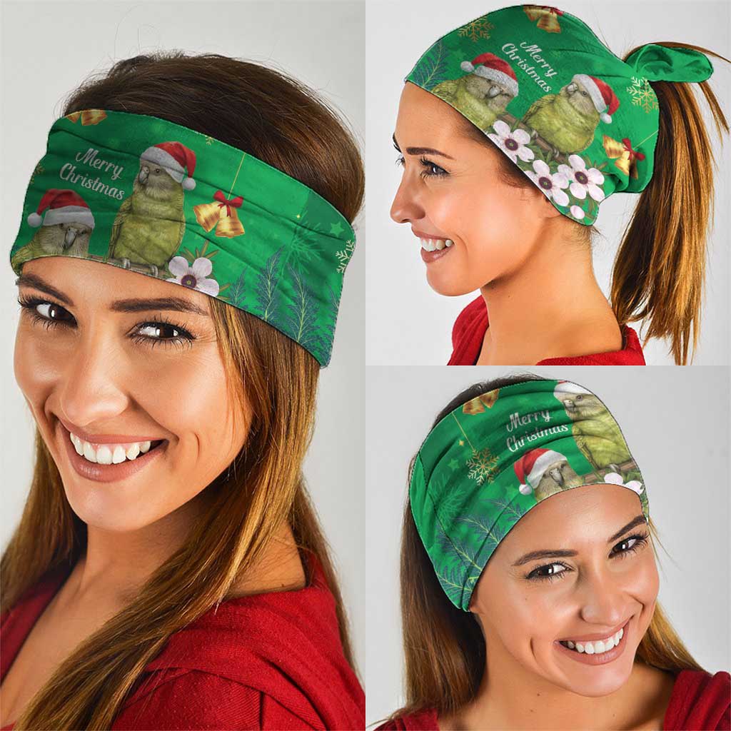 New Zealand Kakapo Christmas Neck Gaiter Owl Parrot Santa Sliver Fern Manuka - Green LT14 - Polynesian Pride