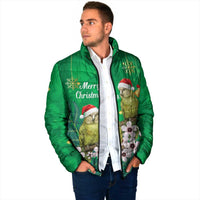 New Zealand Kakapo Christmas Padded Jacket Owl Parrot Santa Sliver Fern Manuka - Green LT14 - Polynesian Pride