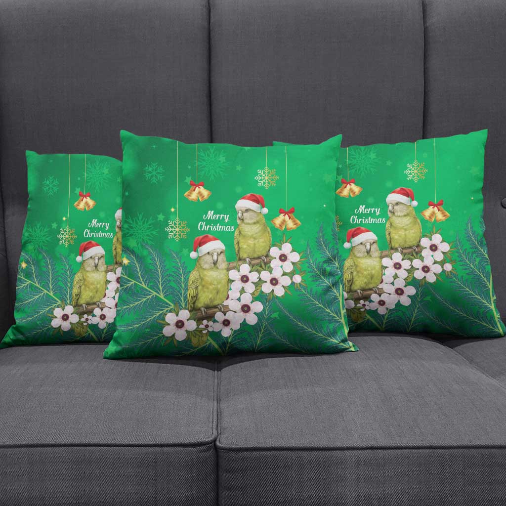 New Zealand Kakapo Christmas Pillow Cover Owl Parrot Santa Sliver Fern Manuka - Green LT14 - Polynesian Pride