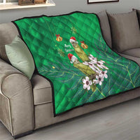 New Zealand Kakapo Christmas Quilt Owl Parrot Santa Sliver Fern Manuka - Green LT14 - Polynesian Pride
