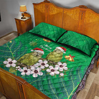 New Zealand Kakapo Christmas Quilt Bed Set Owl Parrot Santa Sliver Fern Manuka - Green LT14 - Polynesian Pride