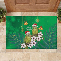 New Zealand Kakapo Christmas Rubber Doormat Owl Parrot Santa Sliver Fern Manuka - Green LT14 Green - Polynesian Pride