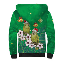 New Zealand Kakapo Christmas Sherpa Hoodie Owl Parrot Santa Sliver Fern Manuka - Green LT14 - Polynesian Pride