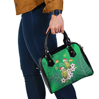 New Zealand Kakapo Christmas Shoulder Handbag Owl Parrot Santa Sliver Fern Manuka - Green LT14 - Polynesian Pride