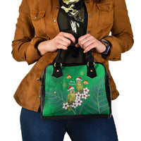 New Zealand Kakapo Christmas Shoulder Handbag Owl Parrot Santa Sliver Fern Manuka - Green LT14 - Polynesian Pride