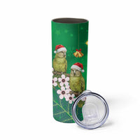 New Zealand Kakapo Christmas Skinny Tumbler Owl Parrot Santa Sliver Fern Manuka - Green LT14 - Polynesian Pride