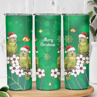 New Zealand Kakapo Christmas Skinny Tumbler Owl Parrot Santa Sliver Fern Manuka - Green LT14 - Polynesian Pride