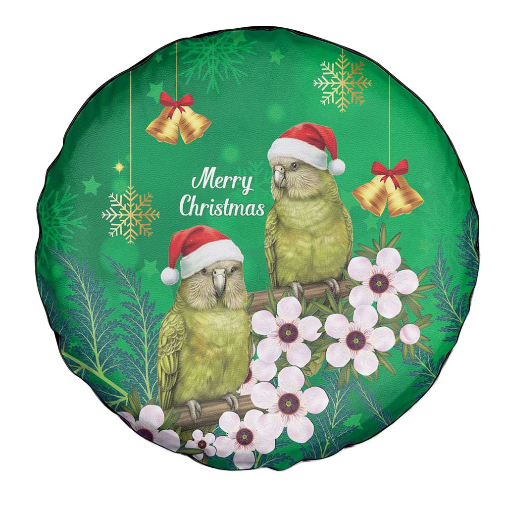 New Zealand Kakapo Christmas Spare Tire Cover Owl Parrot Santa Sliver Fern Manuka - Green LT14 - Polynesian Pride