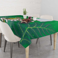 New Zealand Kakapo Christmas Tablecloth Owl Parrot Santa Sliver Fern Manuka - Green LT14 - Polynesian Pride