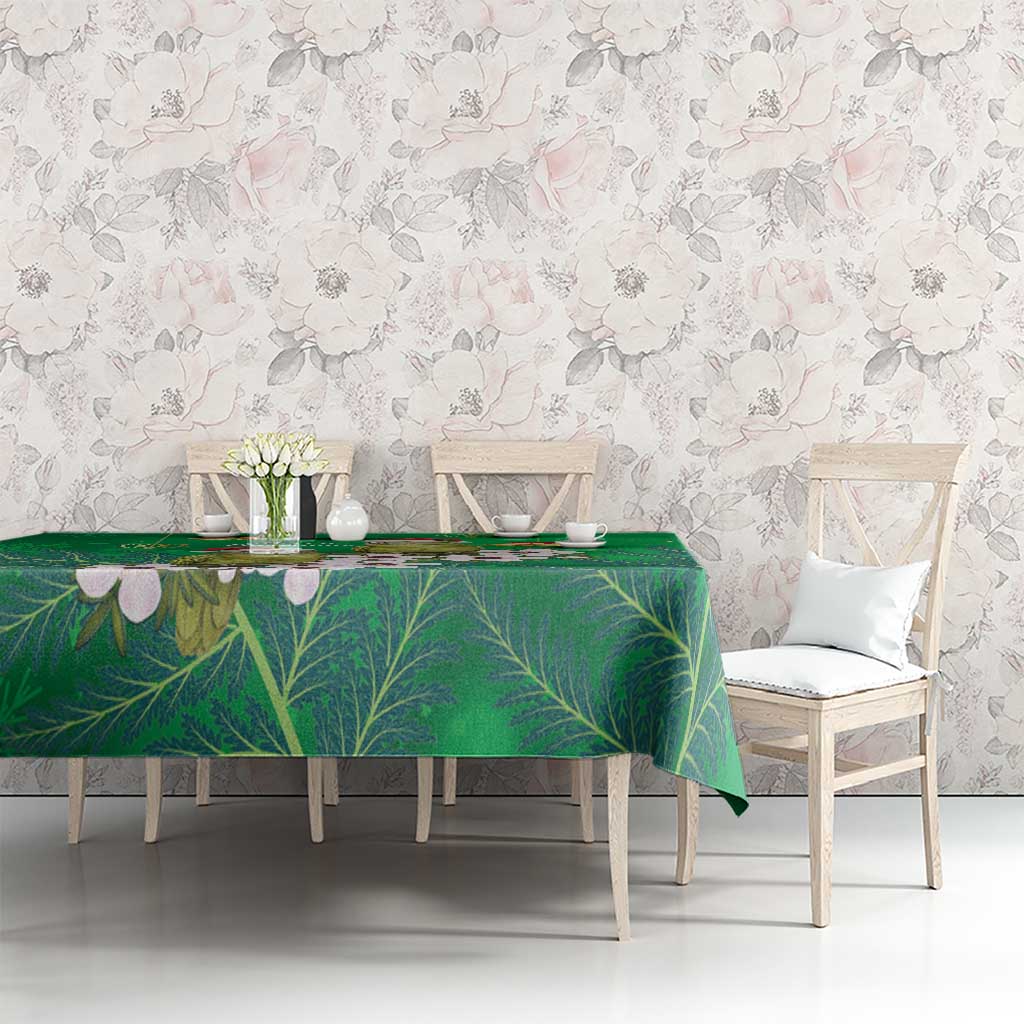 New Zealand Kakapo Christmas Tablecloth Owl Parrot Santa Sliver Fern Manuka - Green LT14 - Polynesian Pride